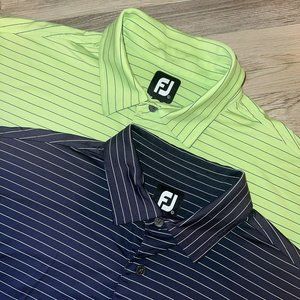 FootJoy Performance Golf Polo Shirts Mens Large Athletic Quick Dry LOT OF TWO